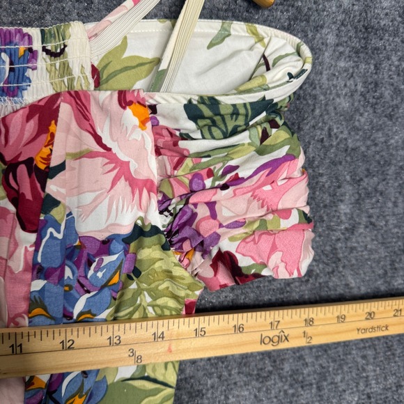 Moda Int'l Dress Women XS Floral Cold Shoulder Midi‎ Cottage Praire Garden Vtg - Picture 8 of 13